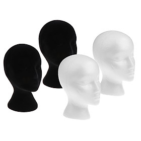 4 Pieces Female Foam Mannequin Doll Head Model Glasses Wigs Display Stand
