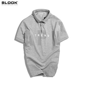 Hình ảnh Áo polo nam slimfit BLOOK vải thun mềm, in nhiệt , cotton co giãn 35019 ( HÌNH THẬT )