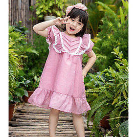 Váy bé gái mùa hè suông hồng dễ thương DA221