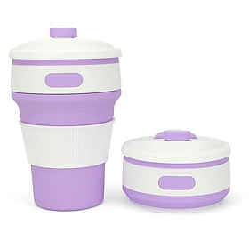 Bình Nước Gấp Gọn Thông Minh Bình Nước Dạng Ly Cà Phê Nhựa Dẻo Silicone 350ml Telescoping