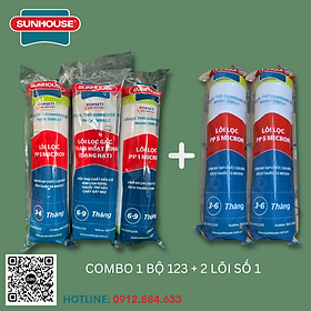 Combo 5 lõi lọc thô Sunhouse dùng cho các máy lọc nước RO cốc lọc 10