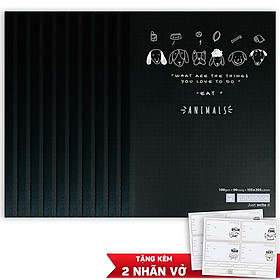 Bộ 10 Tập Animal A5 - 4 Ô Ly - 96 Trang 100gsm + Kèm 2 Túi Nhãn Vở Ngẫu Nhiên - Futurebook DK-021 - Mẫu 3 - Màu Đen