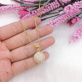 Dây chuyền nữ mặt trái cầu mạ vàng 18k EKHM047CD