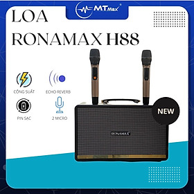 Mua Loa xách tay RONAMAX H88 - Công suất lớn 700w USB  thẻ nhớ  Bluetooth  AUX/Line - Tặng 2 mic cao cấp UHF