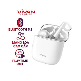 Mua Tai Nghe Bluetooth VIVAN Liberty T220 Playtime Đến 28H Chống Nước - Hàng Chính Hãng - Màu Trắng