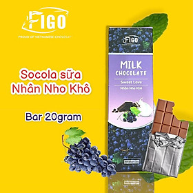 Kẹo socola sữa nhân Nho Khô siêu ngon Figo, đồ ăn vặt văn phòng