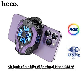 Sò Lạnh Quạt Tản Nhiệt Điện Thoại Chính Hãng GM10/GM26 thế hệ mới làm lạnh siêu nhanh chơi game siêu mượt giúp tăng FPS - Bảo Hành 12 Tháng - Hàng Chính Hãng - Sò Lạnh Hoco GM26