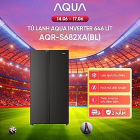 [SALE SỐC] Tủ lạnh Aqua Inverter 646 lít AQR-S682XA(BL) - Bảo hành 2 năm - Freeship toàn quốc - Hàng chính hãng