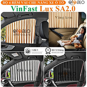 Rèm vải che nắng cửa kính xe VinFast Lux SA2.0 vải lụa gắn nam châm keo 3M RVCK - Màu ghi