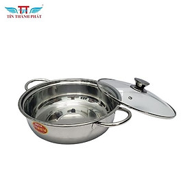 Nồi lẩu quai ống inox 430 nắp kiếng dùng cho bếp từ sze 24 cm 26 cm cao cấp giá rẻ Tín Thành Phát