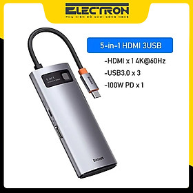 (Hàng chính hãng) Hub chuyển đổi đa năng Baseus Type-C - HDMI, USB, RJ45, SD, TF,... dành cho Macbook, Notebook, Laptop,... 