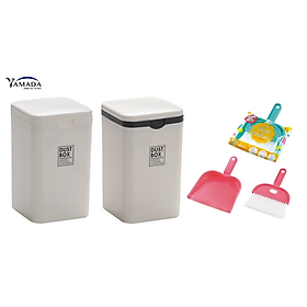 Mua Thùng rác nhựa mini Yamada Dust Box + 01 Bộ chổi & xẻng hót rác Mini Echo Metal - Hàng nội địa Nhật Bản (Giao màu ngẫu nhiên)