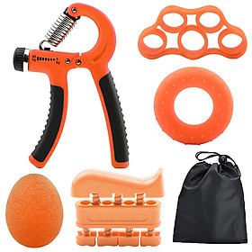 6 PCS Hand Grip Strengthener Kit with Storage Pouch Hand Finger Exerciser 5 Finger Stretcher Adjustable Hand Gripper