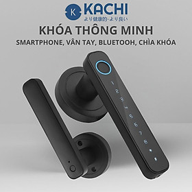 Khóa Cửa Thông Minh Kachi – Mở Khóa App Tuya + Vân tay + Chìa khóa + Thẻ từ + Mã số - hàng chính hãng