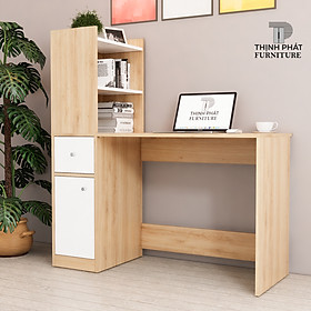 Mua BÀN LÀM VIỆC – BÀN HỌC CÓ KỆ SÁCH BÊN TRÁI THỊNH PHÁT FURNITURE BLV-TP05 (120cm x 130cm x 50cm)