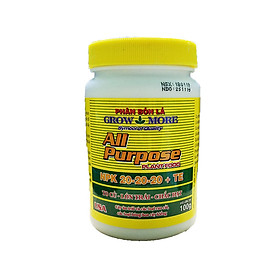 Mua Phân bón NPK Grow more 20-20-20 + TE (100g/hũ) dành cho mọi giai đoạn | Chuyên dùng hoa lan  hoa hồng  cây ăn trái