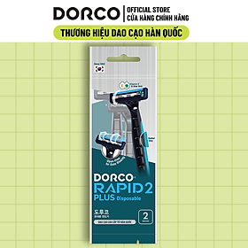 Dao Cạo Râu 2 Lưỡi DORCO RAPID 2 PLUS Disposable TNC100SB-2P