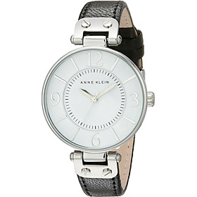 Đồng hồ nữ Đồng hồ nữ Anne Klein Women's 109169WTBK Silver-Tone and Black Leather Strap Watch