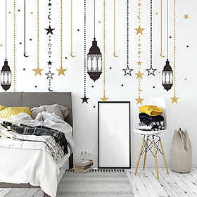 1 Set Ramadan Wall Sticker Star Lantern Wallpaper for Living Room Wall Art