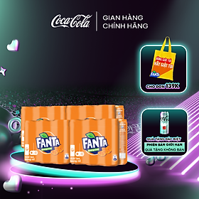 lỐC 24 Lon Nước Giải Khát Có Gas Fanta Hương Cam 320ml/Lon Coca-Cola Official Store