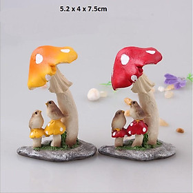Mua Mô hình nấm và chim sẻ cho các bạn trang trí tiểu cảnh  terrarium  DIY