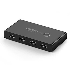 Ugreen UG30767US216TK Bộ chuyển mạch USB 2.0 gộp 4 thiết bị vào 2 máy tính cao cấp - HÀNG CHÍNH HÃNG