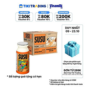 [09.10 - 23.10 QT đơn từ 299K] Sữa chua uống hương cam Vinamilk Susu - Thùng 48 chai 80ml