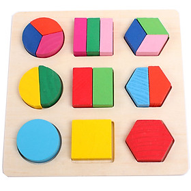 Bảng Ghép Gỗ Hình Học 1-3 Miếng. Đồ Chơi Giáo Dục Sớm Montessori ETED13NYN1647