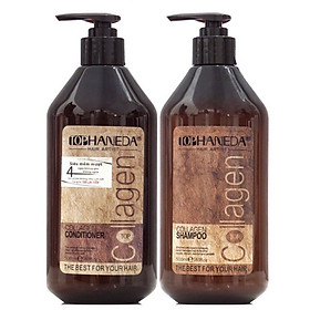 Cặp dầu gội xả Top Haneda Collagen Shampoo & Conditioner phục hồi siêu mượt tóc 500ml - Hàng chính hãng