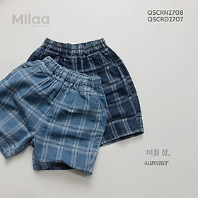 Quần Short Bé Trai Hoạ Tiết Caro Vải Siêu Mềm Cho Bé Trai MiLaa Kids