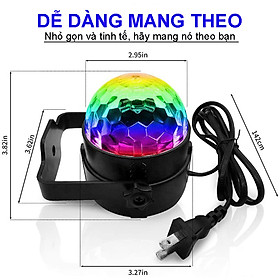 Đèn LED 7 màu vũ trường cảm ứng nhạc, xoay 7 màu sân khấu chớp theo nhạc, nháy theo nhạc, chớp 7 màu , tặng cây rải đầu 