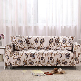 Vỏ bọc ghế sofa bằng vải thun polyester co giãn cao, bền màu,thiết kế hoa văn sang trọng,tinh tế-Size