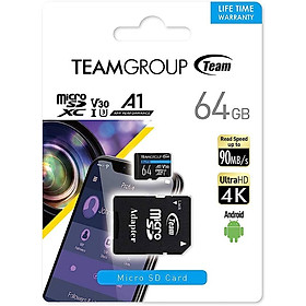 Thẻ nhớ microSDXC TEAM Group Elite V30 A1 class10 lên đến 100MB/s Kèm Adapter - Hàng Chính Hãng