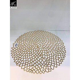 Mua Khăn lót bàn ăn cao cấp không thấm nước phong cách hiện đại họa tiết hoa vàng FLOWER 7138G