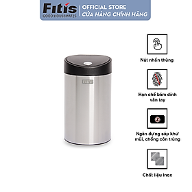 Mua Thùng rác inox FITIS nhấn tròn nhỏ RTS1-901 - inox - 12L