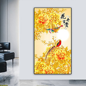 Tranh Hoa Điêu Khắc Gỗ Tuyệt Đẹp - Tranh Canvas Giá Rẻ Trang Trí Tường