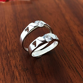 Nhẫn đôi tình yêu ,nhẫn cặp chất liệu bạc thật không xi mạ ,không gỉ thương hiệu Bạc Quang Thản - LMND01