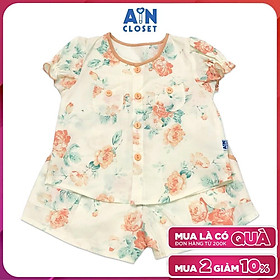 Bộ quần áo ngắn bé gái họa tiết Hoa cam Pháp quần váy cotton - AICDBGYWQMRX - AIN Closet