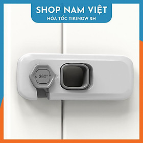 Khóa Tủ An Toàn Cho Bé Xoay 360 Độ, Khóa Tủ Lạnh, Bếp, Hộc Bàn Chống Kẹt - Chính Hãng NAVIVU