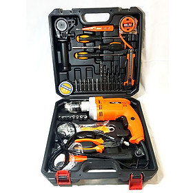 Máy Khoan 13 Ly Hikari Master 03-13B - Kèm Bộ Dụng Cụ 100 Món, Khoan Sử Dụng Được Nhiều Chức Năng Như Khoan Búa, Đảo Chiều, Được Áp Dụng Nhiều Trong Sửa Chữa, Xây Dựng - Hàng Chính Hãng