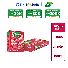 Thùng 48 Hộp Sữa chua uống Yomost vị dâu 100ml/hộp