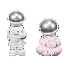 2x Astronaut Statue Spaceman Figurine Outer Space for Party