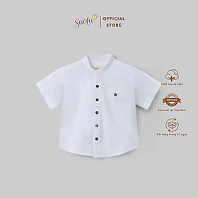 Áo Sơ Mi Cổ Trụ Tay Ngắn Phong Cách Hàn Quốc Dễ Thương Cho Bé Trai - ALAN TOP - TOC011 - SAOLA  KIDS CLOTHING