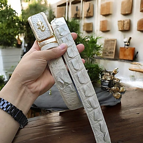 Thắt Lưng Cá Sấu BẠCH TẠNG HÀNG HIẾM Liền Nguyên Miếng N21T