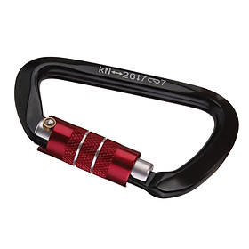 Self Locking Mountaineering Climbing Carabiner 26KN - Black Red