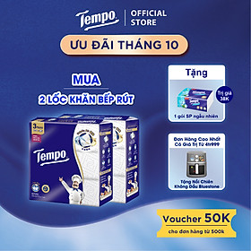 Khăn Giấy Lau Bếp Dạng Gói Rút Tempo Siêu Thấm Hút, Bền Dai, Thương Hiệu Đức