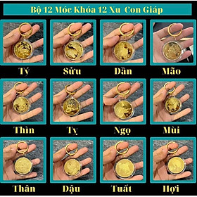 Tết lì xì 2023 tài lộc Móc Khoá Đồng Xu 12 Con Giáp Siêu Đẹp, Phong Thuỷ May Mắn XÃ KHO LGLSC000329