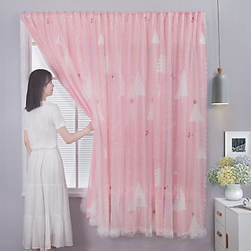 Rèm cửa dán 2 lớp Marytexco họa tiết sinh động cho cửa sổ phòng ngủ, ký túc xá, dán tường trang trí decor tự dính, không cần khoan và thanh treo, chất liệu mỏng nhẹ, họa tiết tươi tắn sinh động