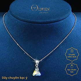 Dây chuyền bạc ý hình viên đá lấp lánh đa sắc độc đáo, phong cách trẻ trung, năng động, phù hợp đi học, đi chơi, đi làm - HD147.2