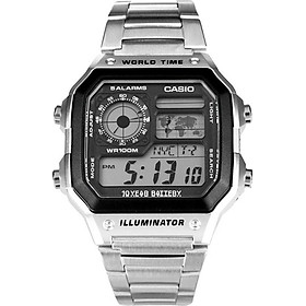 Đồng Hồ Nam Dây Kim Loại Casio AE-1200WHD-1AVDF (42 x 42 mm) - Bạc